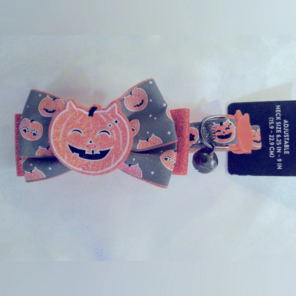 Thrills & Chills Reflective Pumpkin Kitten Collar